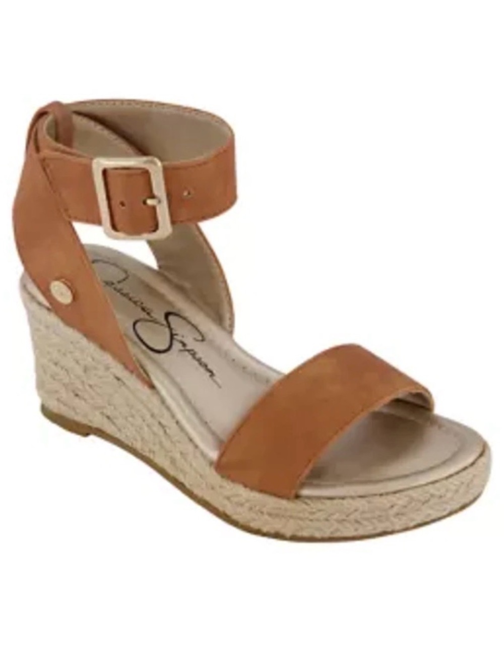 Youth Girls Jessica Simpson Asha Tan Espadrille Wedge Sandals with Ankle Strap-4